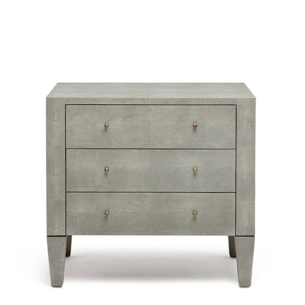 Made Goods Sorin 3 Drawer Double Nightstand Castor Gray Faux Shagreen New Arrivals 3 Made Goods Sorin 3 Drawer Double Nightstand Castor Gray Faux Shagreen New Arrivals