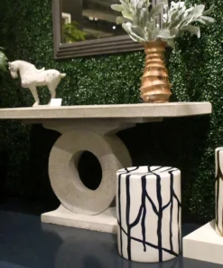 Made Goods New Arrivals Willow Stool Blue