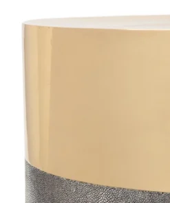 Made Goods New Arrivals Maxine Stool Brass And Cool Gray Faux Shagreen