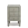 Made Goods New Arrivals Sorin 3 Drawer Single Nightstand Castor Gray Faux Shagreen