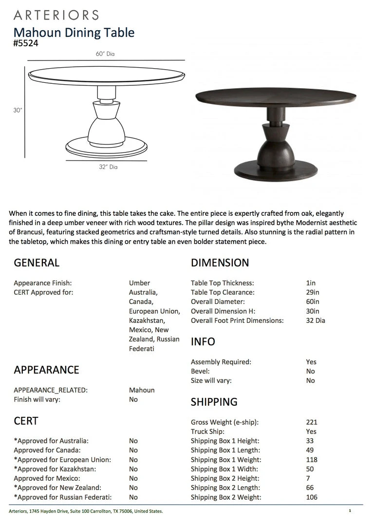 Arteriors Home Mahoun Dining Table New Arrivals 7 Arteriors Home Mahoun Dining Table New Arrivals