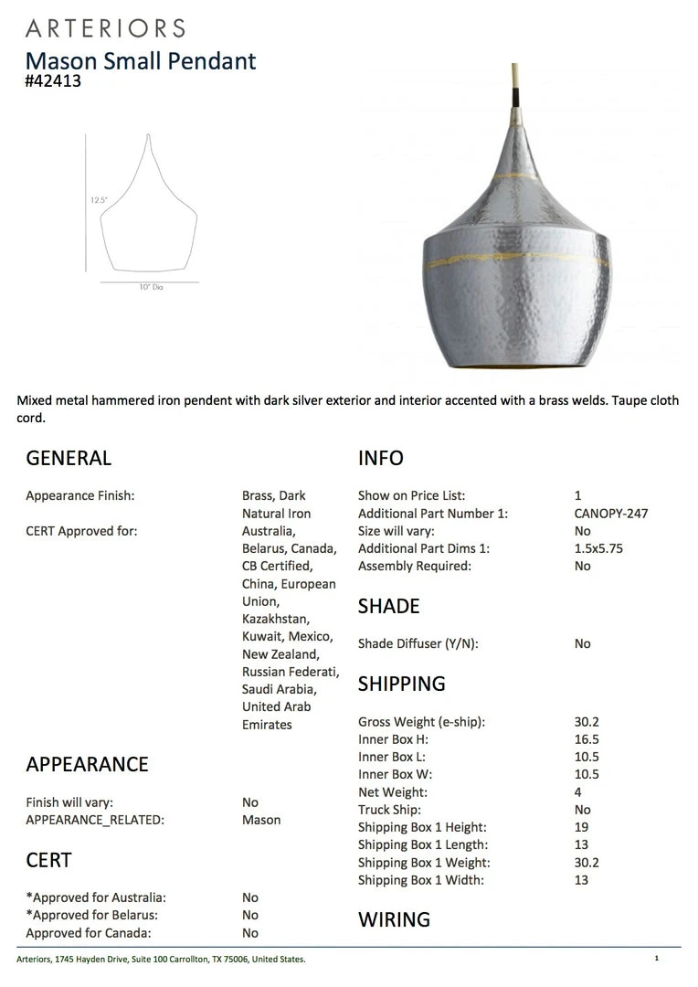 Arteriors Home Mason Small Pendant New Arrivals 7 Arteriors Home Mason Small Pendant New Arrivals