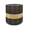 Made Goods Maxine Side Table Brass And Mushroom Faux Shagreen New Arrivals