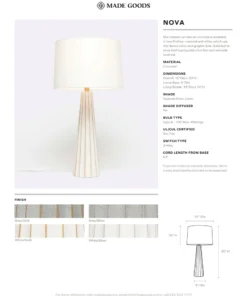 Made Goods Nova Table Lamp Gray Cement And Gold Leaf New Arrivals