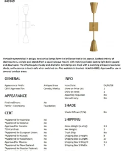 Arteriors Home Nadia Sconce Antique Brass 17 Arteriors Home Nadia Sconce Antique Brass