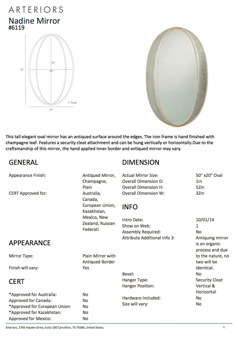 Arteriors Home Nadine Mirror New Arrivals 7 Arteriors Home Nadine Mirror New Arrivals