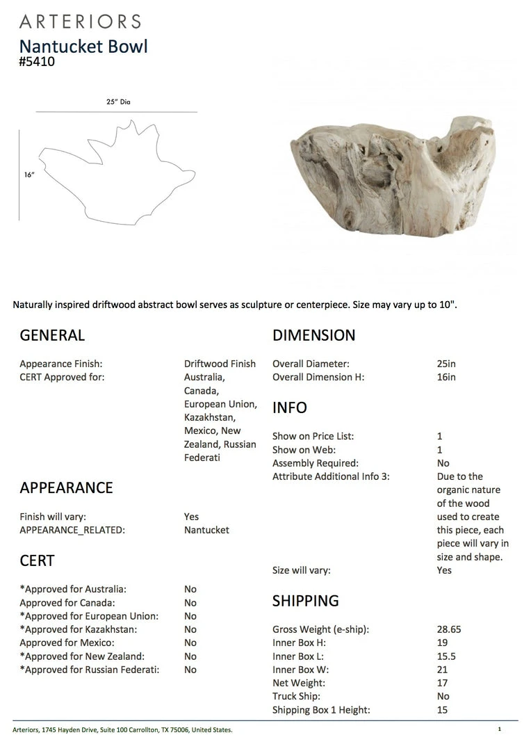 Arteriors Home Nantucket Bowl New Arrivals 10 Arteriors Home Nantucket Bowl New Arrivals