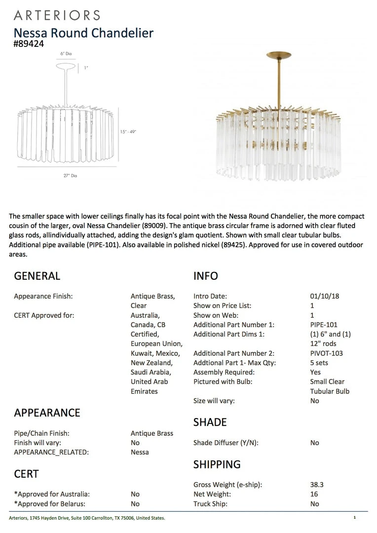 Arteriors Home Nessa Chandelier Round Antique Brass New Arrivals 7 Arteriors Home Nessa Chandelier Round Antique Brass New Arrivals