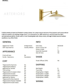 Arteriors Home New Arrivals Nox Sconce Antique Brass 17 Arteriors Home New Arrivals Nox Sconce Antique Brass