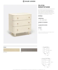Made Goods Olivia Single Nightstand Off White Faux Raffia