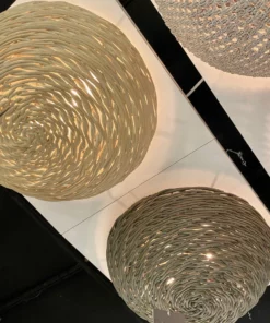 Palecek Wisteria Flush Mount Whitewash Wicker And Antique Brass New Arrivals