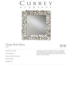 Currey And Company Oyster Shell Mirror Square New Arrivals