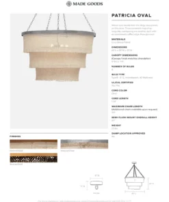 Made Goods Patricia Chandelier Oval Bronze Coco Beads And Gold Metal 11 Made Goods Patricia Chandelier Oval Bronze Coco Beads And Gold Metal