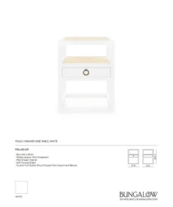 Bungalow 5 Polo 1 Drawer Side Table Grasscloth And White Lacquer New Arrivals 15 Bungalow 5 Polo 1 Drawer Side Table Grasscloth And White Lacquer New Arrivals