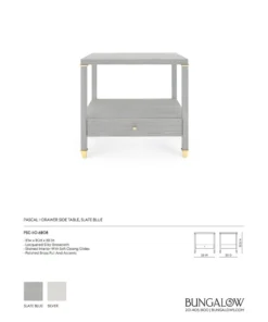 Bungalow 5 New Arrivals Pascal 1 Drawer Side Table Slate Blue