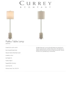 Currey And Company New Arrivals Patika Table Lamp