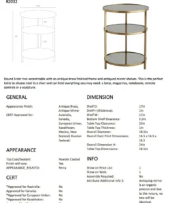 Arteriors Home Percy End Table Antique Brass New Arrivals