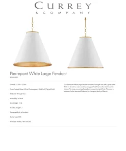 Currey And Company New Arrivals Pierrepont Pendant White Two Sizes 10 Currey And Company New Arrivals Pierrepont Pendant White Two Sizes
