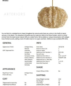 Arteriors Home New Arrivals Pismo Pendant