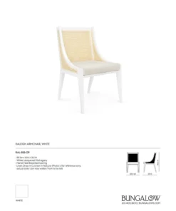 Bungalow 5 New Arrivals Raleigh Armchair White