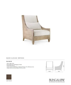 Bungalow 5 New Arrivals Raleigh Club Chair Driftwood