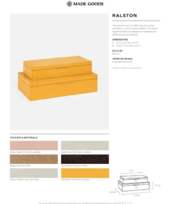 Made Goods Ralston Box Set Light Gray Full Grain Leather New Arrivals