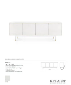 Bungalow 5 New Arrivals Raymond 4 Door Cabinet White 15 Bungalow 5 New Arrivals Raymond 4 Door Cabinet White