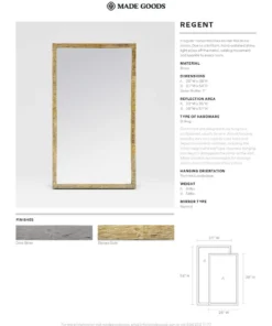 Made Goods Regent Mirror Etched Gold Brass