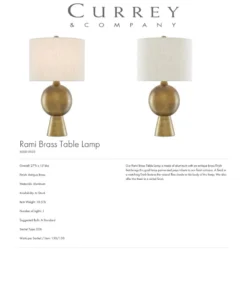 Currey And Company Rami Brass Table Lamp 9 Currey And Company Rami Brass Table Lamp