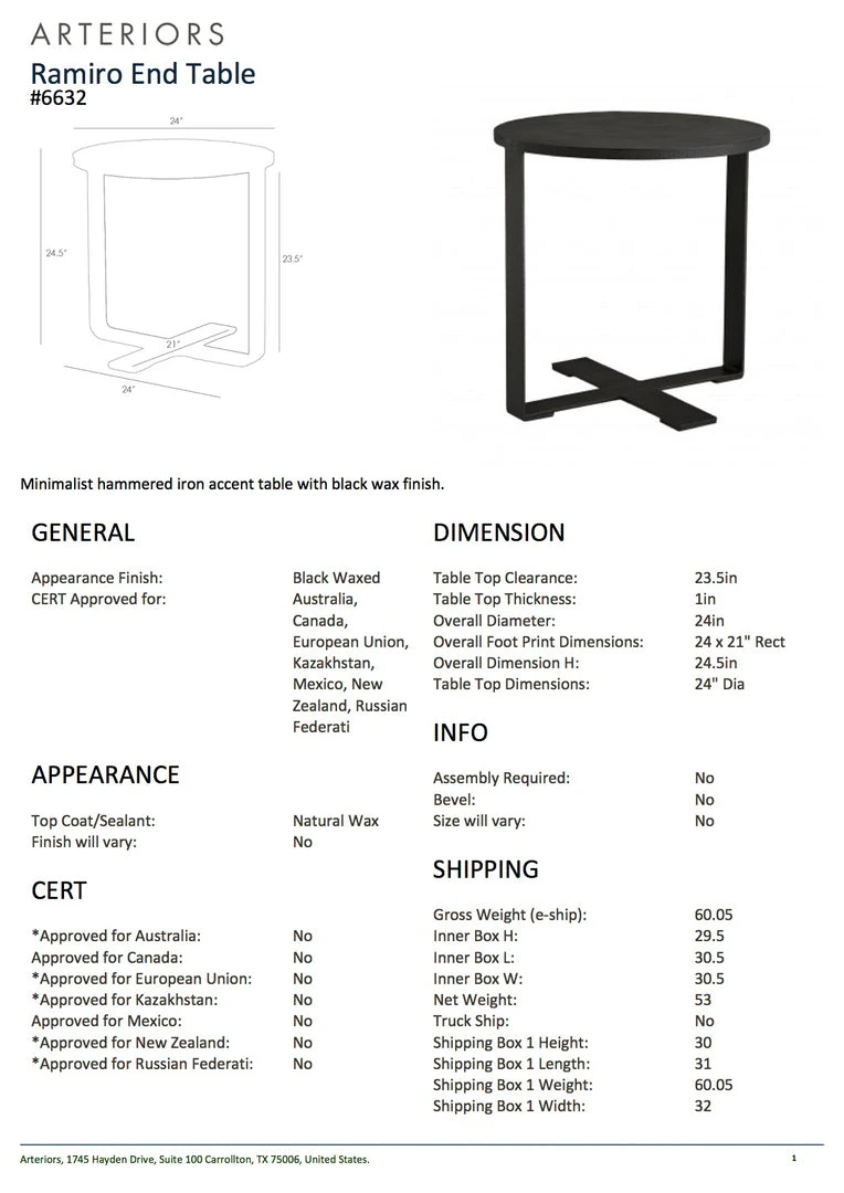 Arteriors Home New Arrivals Ramiro End Table 9 Arteriors Home New Arrivals Ramiro End Table