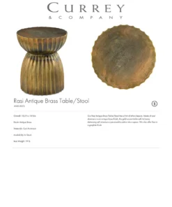 Currey And Company New Arrivals Rasi Antique Brass Table 9 Currey And Company New Arrivals Rasi Antique Brass Table