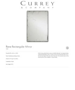 Currey And Company René Rectangular Mirror