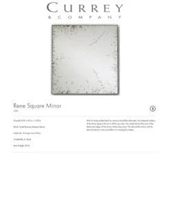 Currey And Company René Square Mirror New Arrivals