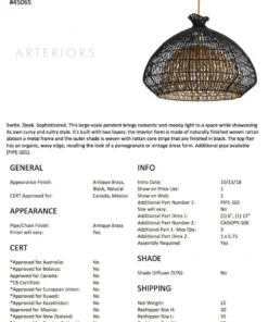 Arteriors Home Rimini Pendant