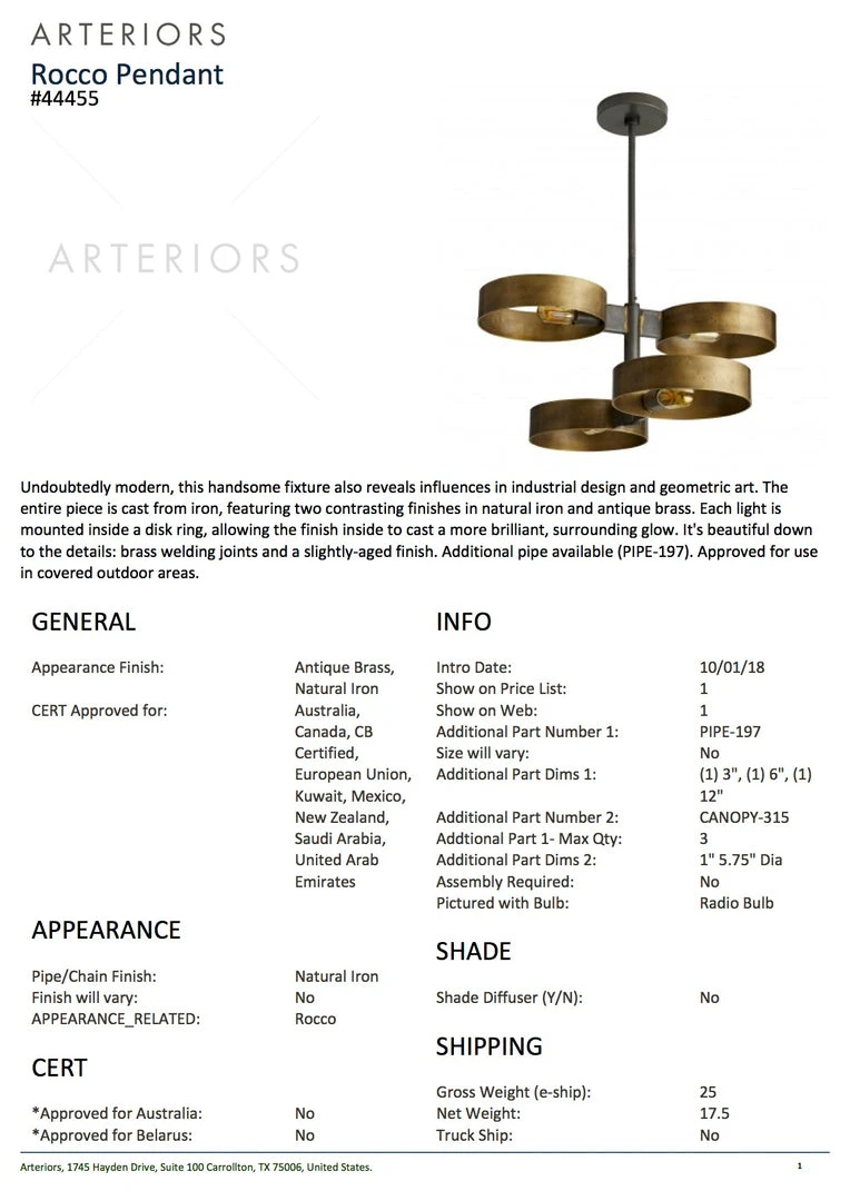 Arteriors Home Rocco Pendant New Arrivals 7 Arteriors Home Rocco Pendant New Arrivals