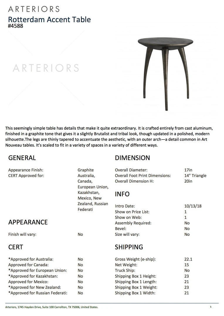 Arteriors Home New Arrivals Rotterdam Accent Table 7 Arteriors Home New Arrivals Rotterdam Accent Table