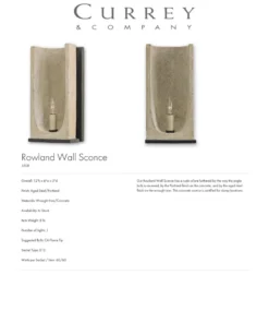 Currey And Company New Arrivals Rowland Wall Sconce