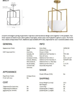 Arteriors Home New Arrivals Royce Pendant Antique Brass