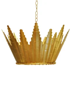 Worlds Away Santorini Chandelier Gold Leaf