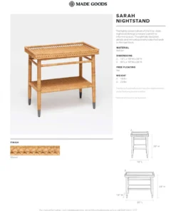 Made Goods New Arrivals Sarah Single Nightstand Woven Rattan