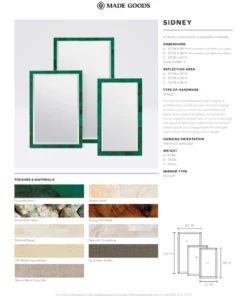 Made Goods Sidney Rectangular Mirror Emerald Shell