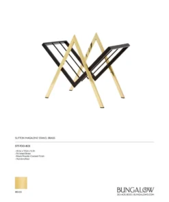 Bungalow 5 Sutton Magazine Stand Brass New Arrivals
