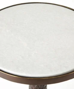Studio A Hammered Martini Table Bronze With White Marble