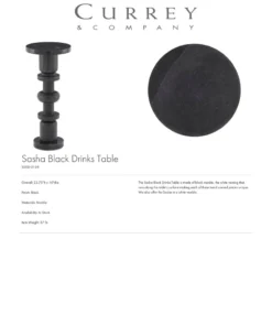 Currey And Company New Arrivals Sasha Black Drinks Table 9 Currey And Company New Arrivals Sasha Black Drinks Table