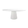 Worlds Away Jefferson Oval Dining Table White Lacquer