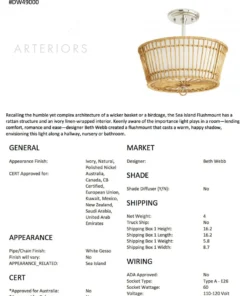 Arteriors Home Sea Island Flushmount