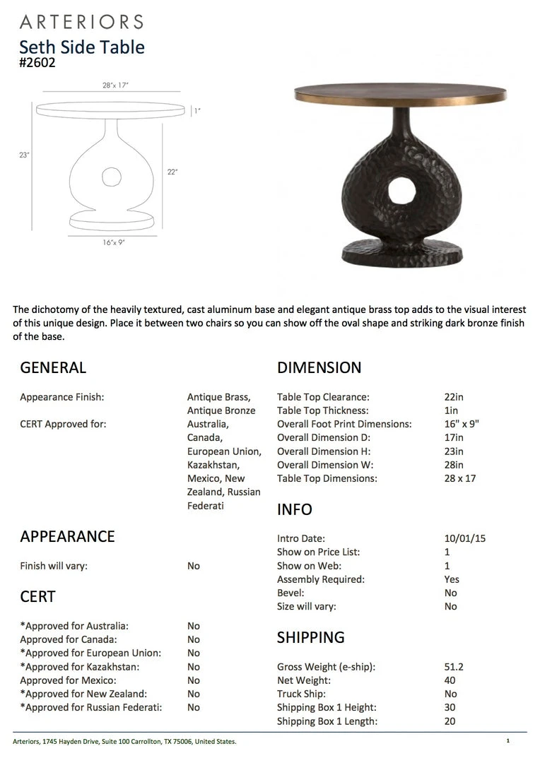 Arteriors Home Seth Side Table 7 Arteriors Home Seth Side Table