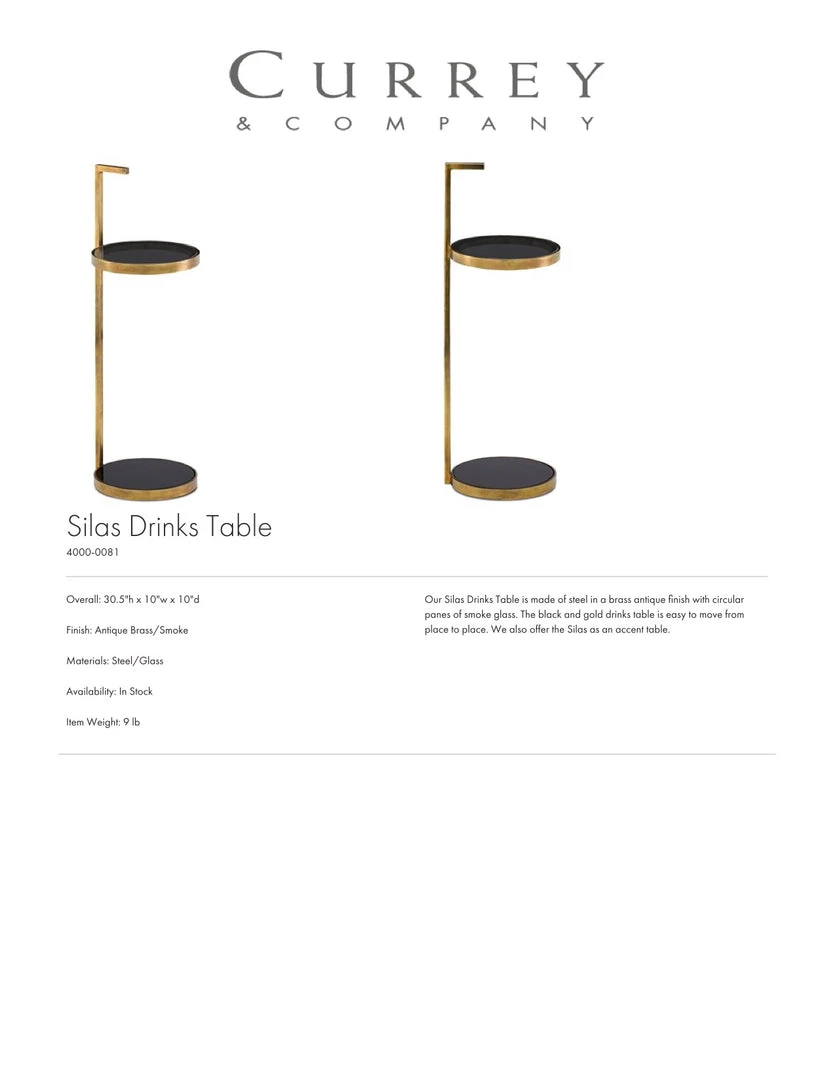 Currey And Company New Arrivals Silas Drinks Table 5 Currey And Company New Arrivals Silas Drinks Table