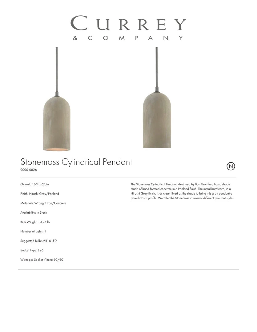 Currey And Company Stonemoss Cylindrical Pendant New Arrivals 6 Currey And Company Stonemoss Cylindrical Pendant New Arrivals