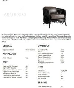 Arteriors Home Strata Lounge Chair Graphite New Arrivals